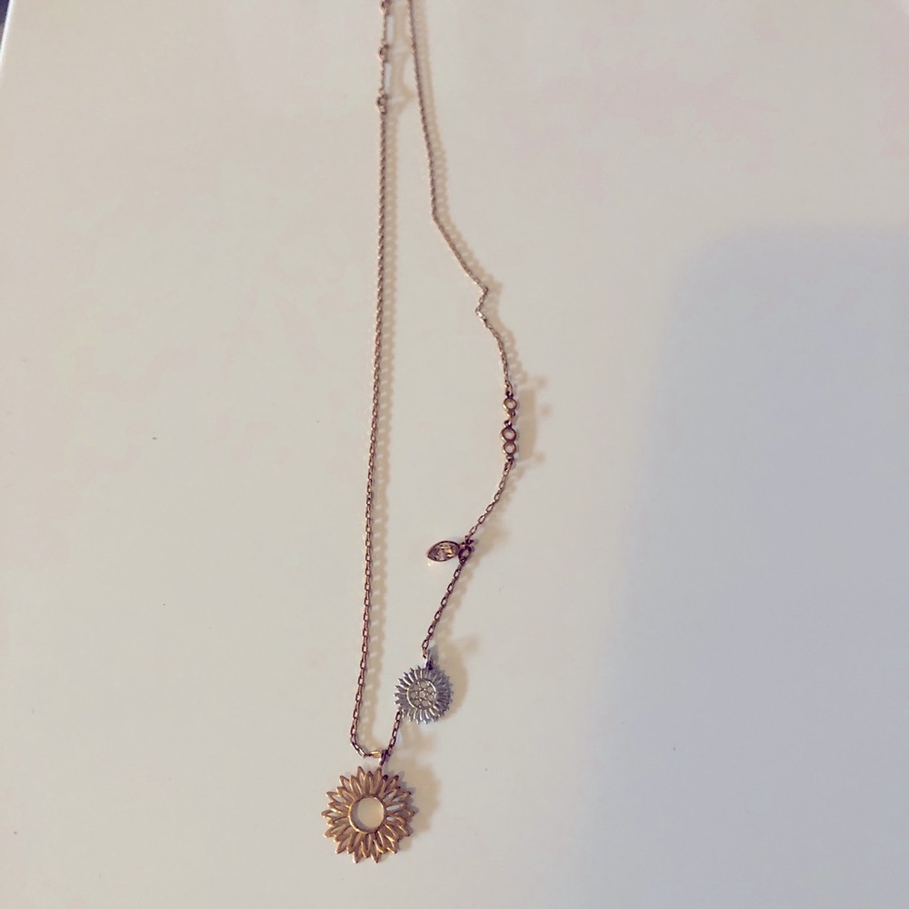 Swarovski Duo Sunflower Pendant Necklace